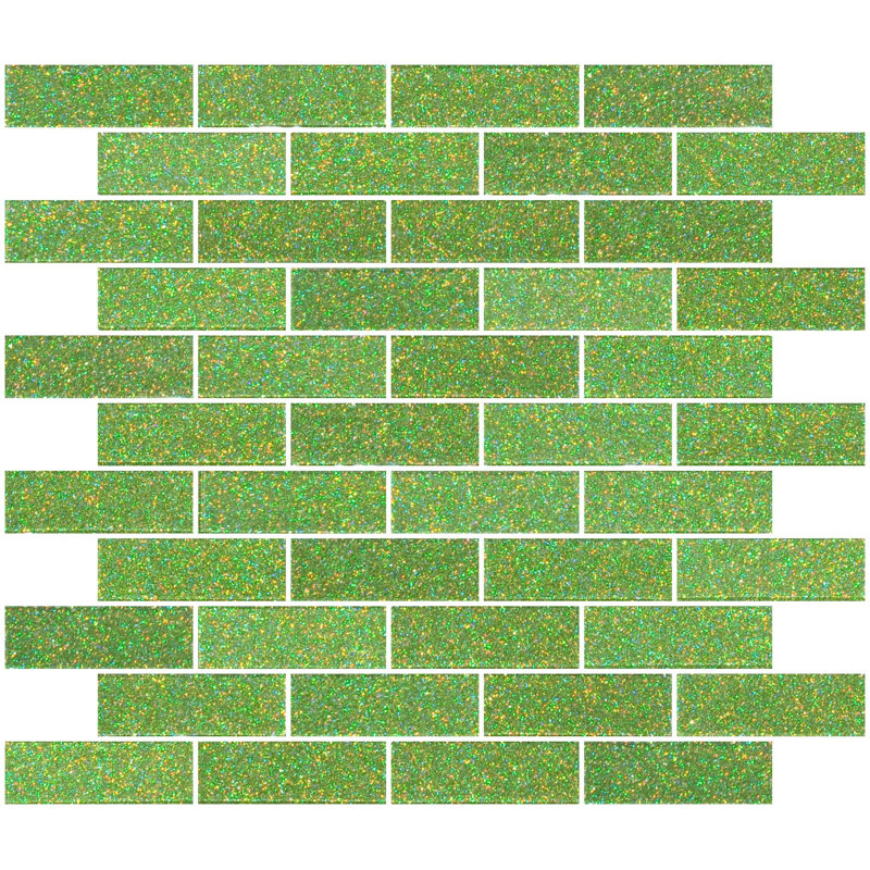 Latitude Run® Kilukeni 1" x 3" Glass Subway Tile in Glossy Lime green